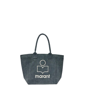 Isabel Marant Byron Tote Embroidered Logo Tote Bag - Black