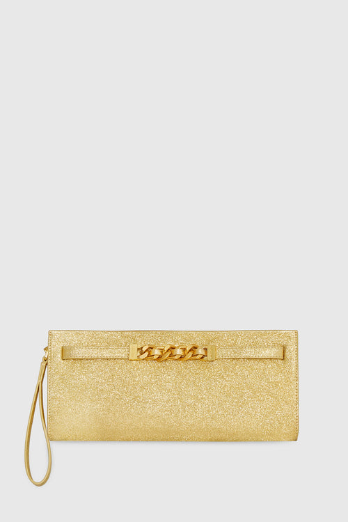 Rebecca Minkoff Curb Link Clutch Bag In Gold