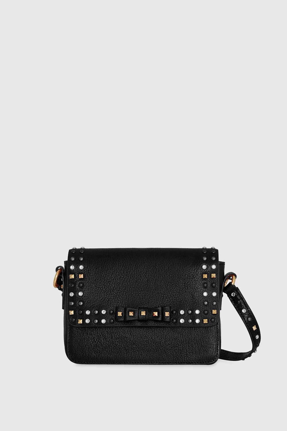 Rebecca Minkoff Rebecca Minkoff Bow Crossbody Bowie Studded Crossbody Bag In Black