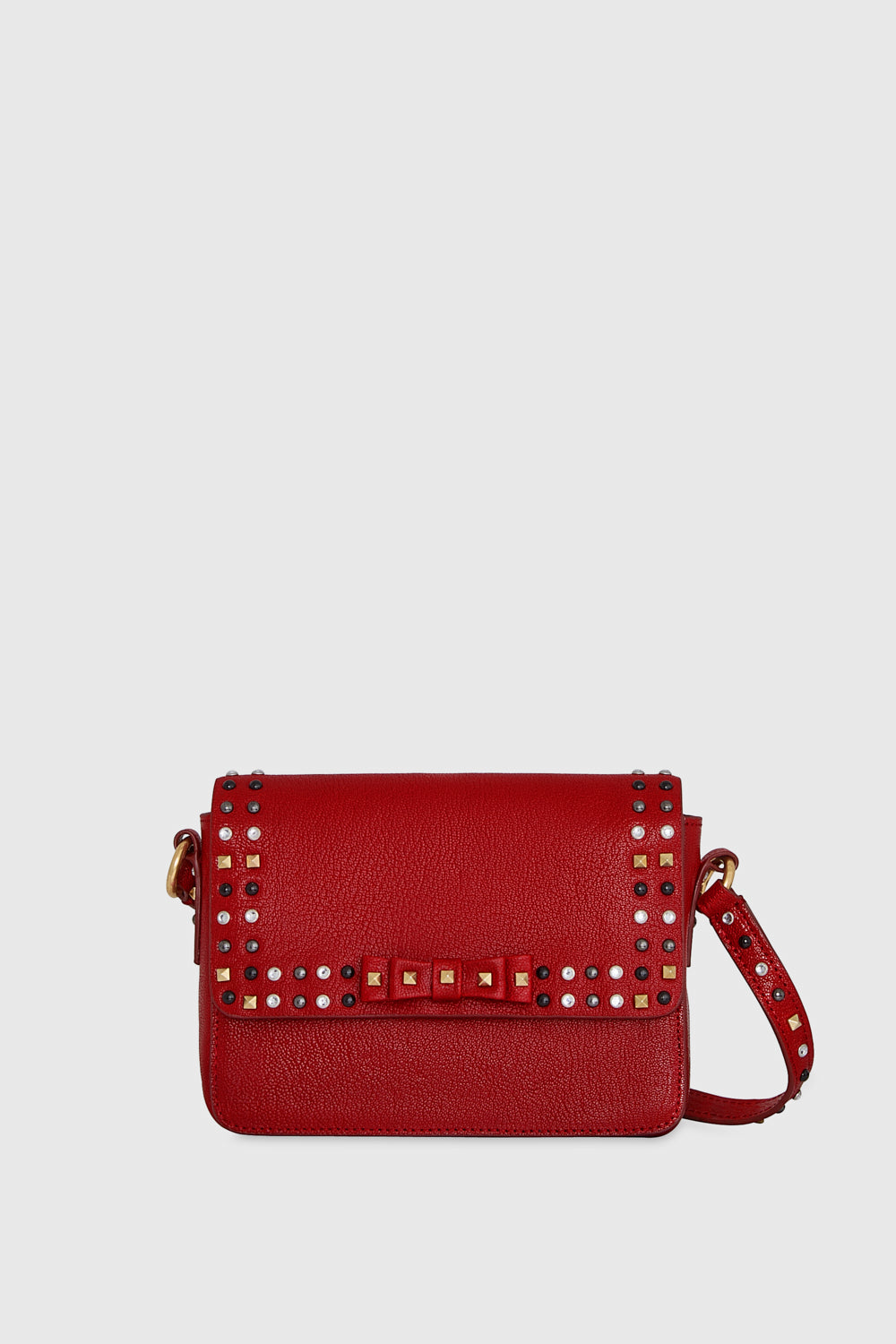 Rebecca Minkoff Rebecca Minkoff Bow Crossbody Bowie Studded Crossbody Bag In Siren