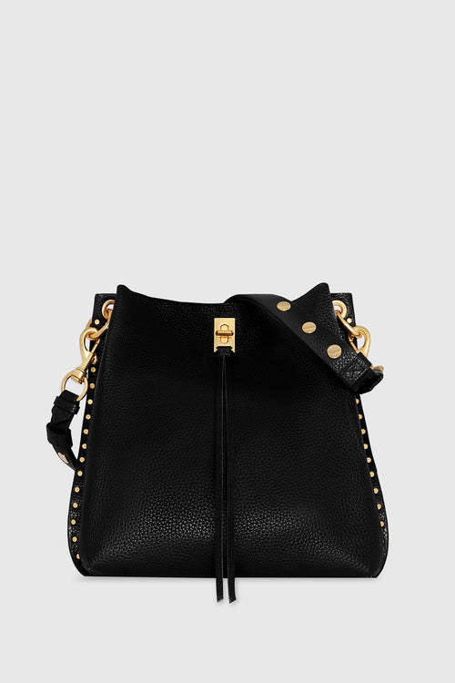 Rebecca Minkoff Darren Shoulder Bag In Black/Antique Brass