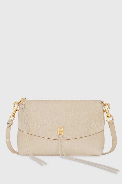 Rebecca Minkoff Darren Top Zip Shoulder Bag In Stone