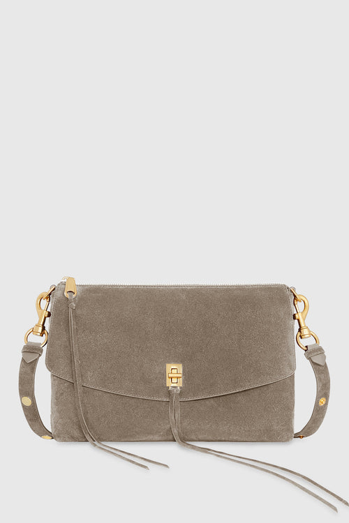 Rebecca Minkoff Darren Top Zip Shoulder Bag In Orange