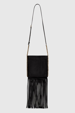 Rebecca Minkoff G Crossbody Carly North South Fringe Crossbody Bag In Black