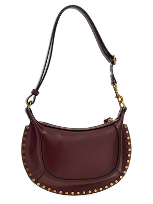 Isabel Marant Bayia Shoulder Studded Leather Shoulder Bag - Burgundy