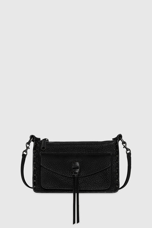 Rebecca Minkoff Darren Mini Top Zip Crossbody Bag In Black