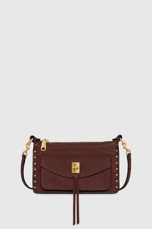 Rebecca Minkoff Darren Mini Top Zip Crossbody Bag In Red