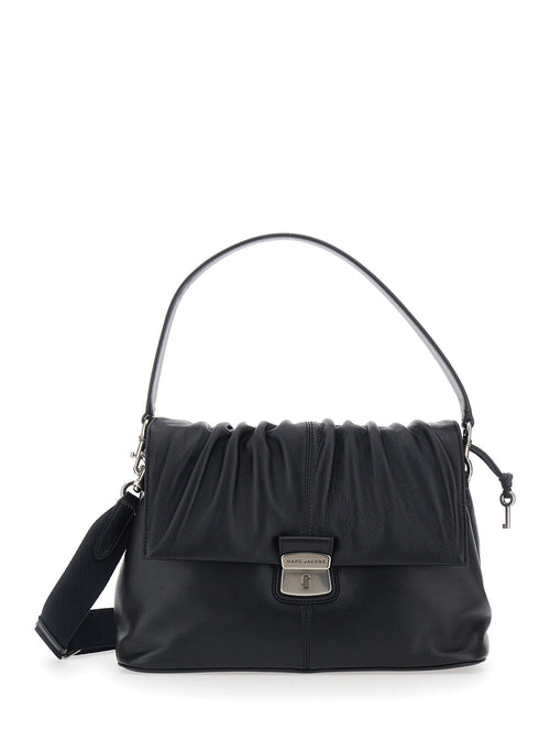 Marc Jacobs Shoulder Bag Ruched Lamb Leather - Black