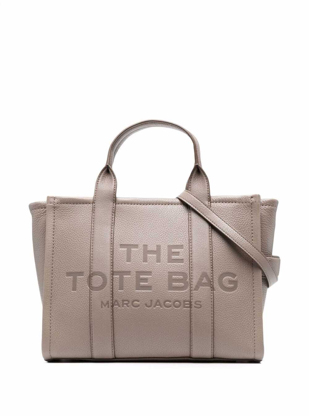 Marc Jacobs Marc Jacobs Belt Shoulder Shoulder Hammered Leather Logo Tote Bag - Beige