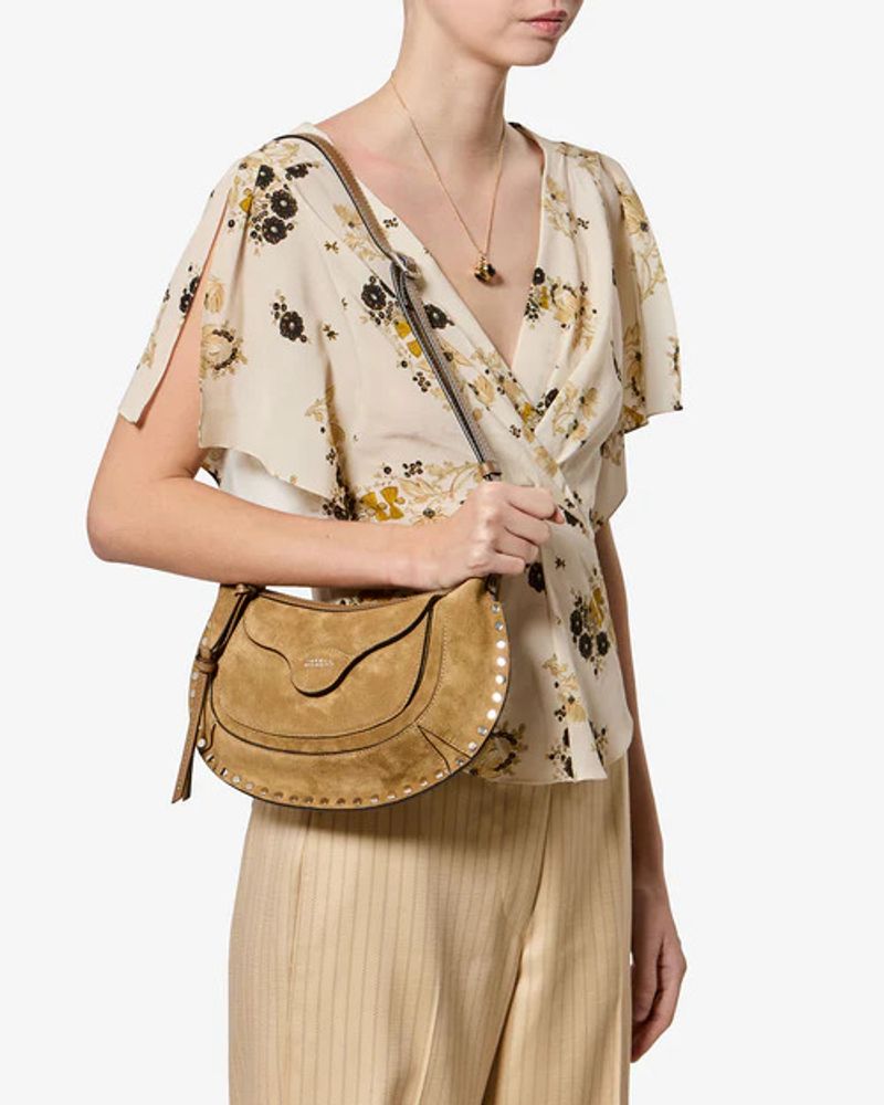 Isabel Marant Isabel Marant Bayia Shoulder Studded Suede Shoulder Bag - Taupe