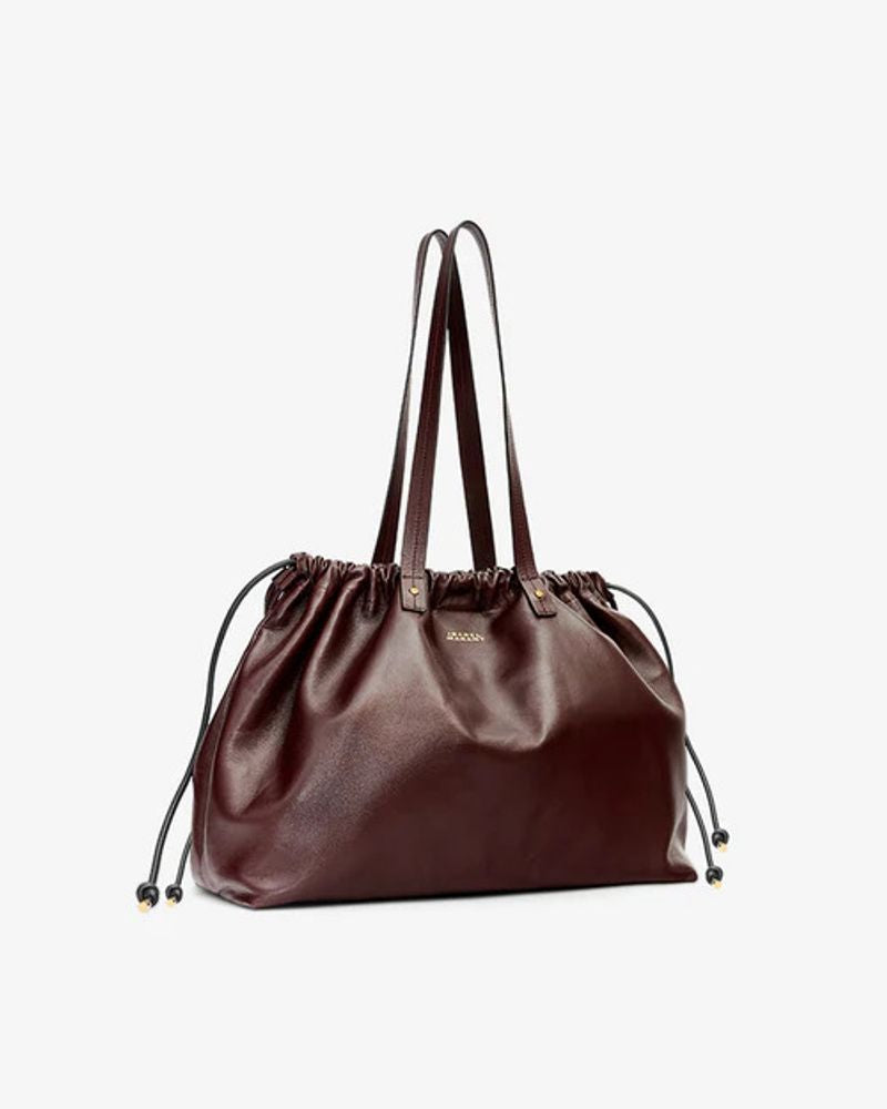 Isabel Marant Isabel Marant Bayia Shoulder Gathered Leather Shoulder Bag - Burgundy