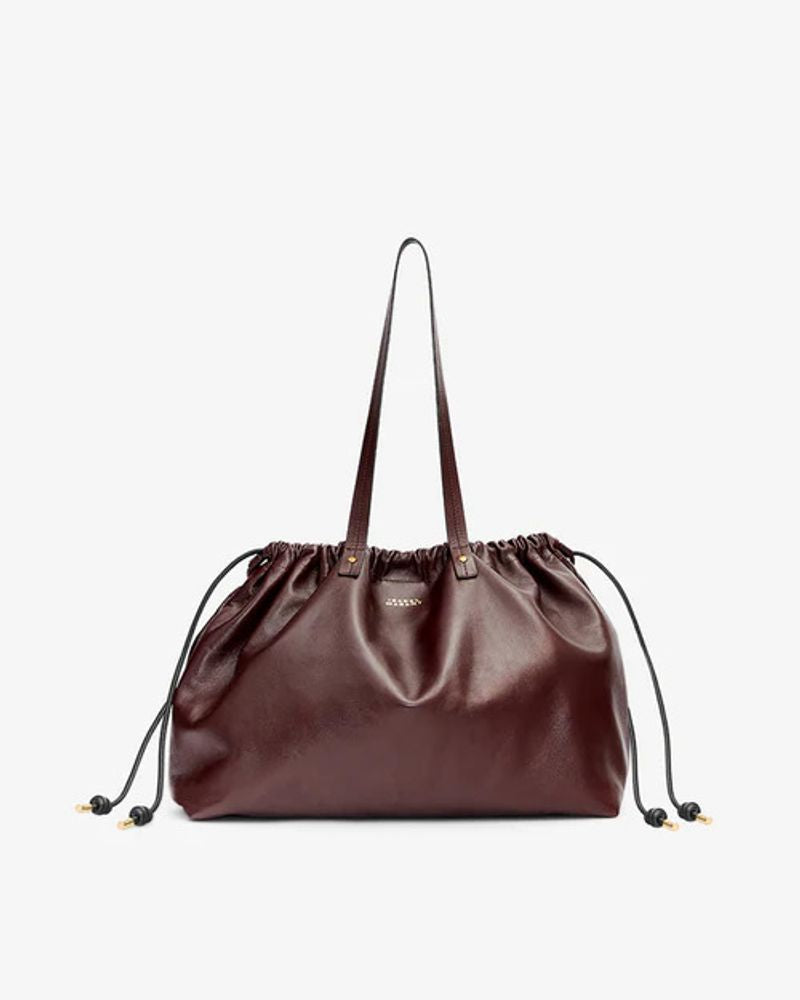 Isabel Marant Isabel Marant Bayia Shoulder Gathered Leather Shoulder Bag - Burgundy