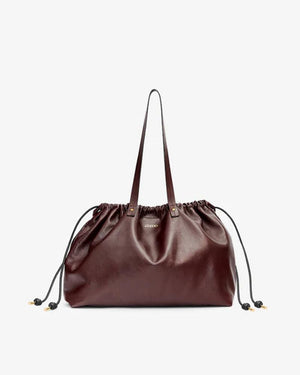 Isabel Marant Bayia Shoulder Gathered Leather Shoulder Bag - Burgundy