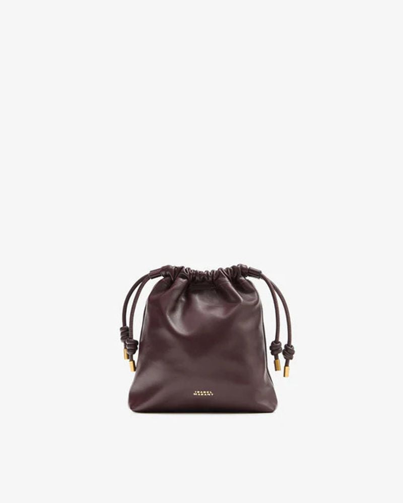 Isabel Marant Isabel Marant Silven Mini Leather Drawstring Mini Bag - Burgundy