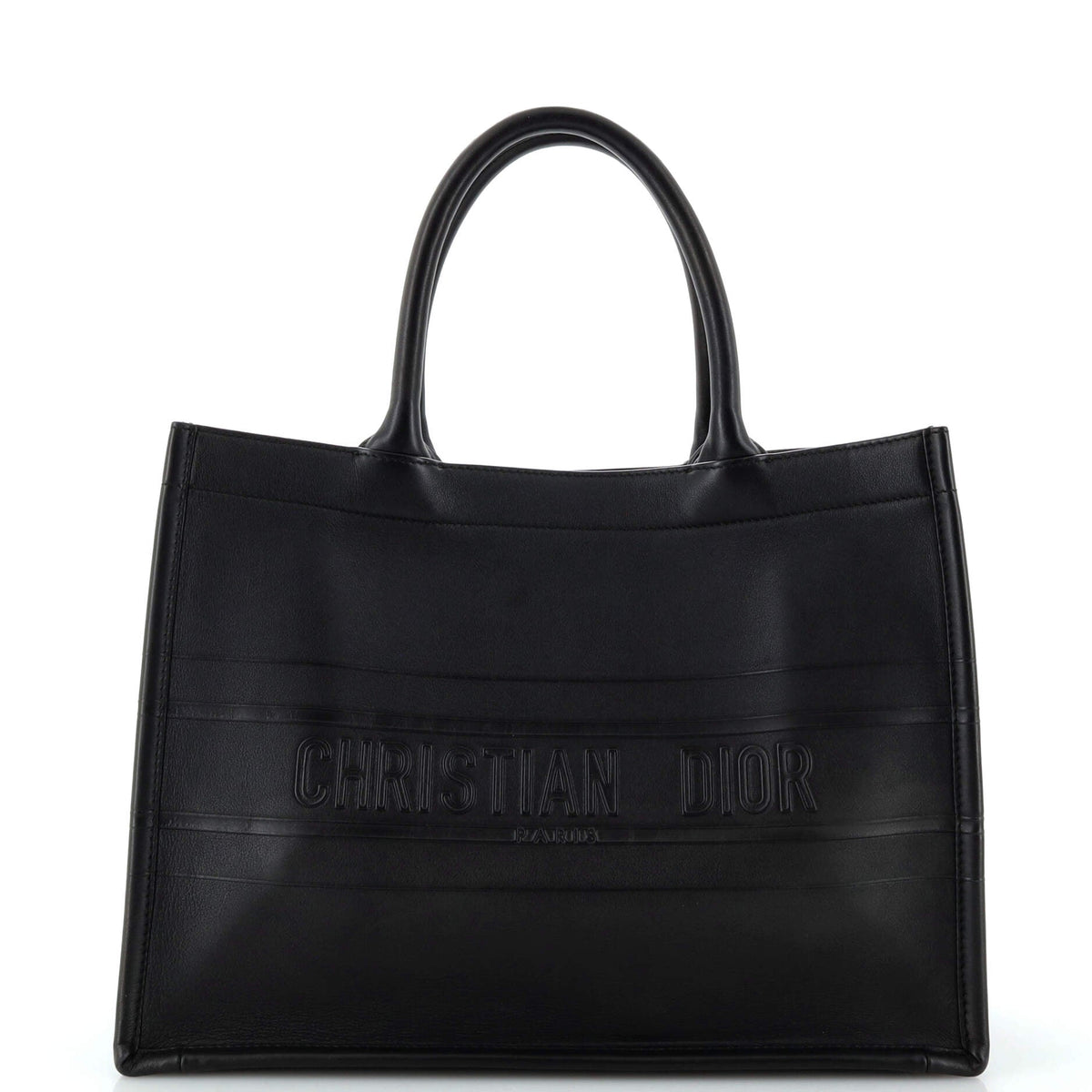 Christian Dior Book Tote Embossed Leather Medium