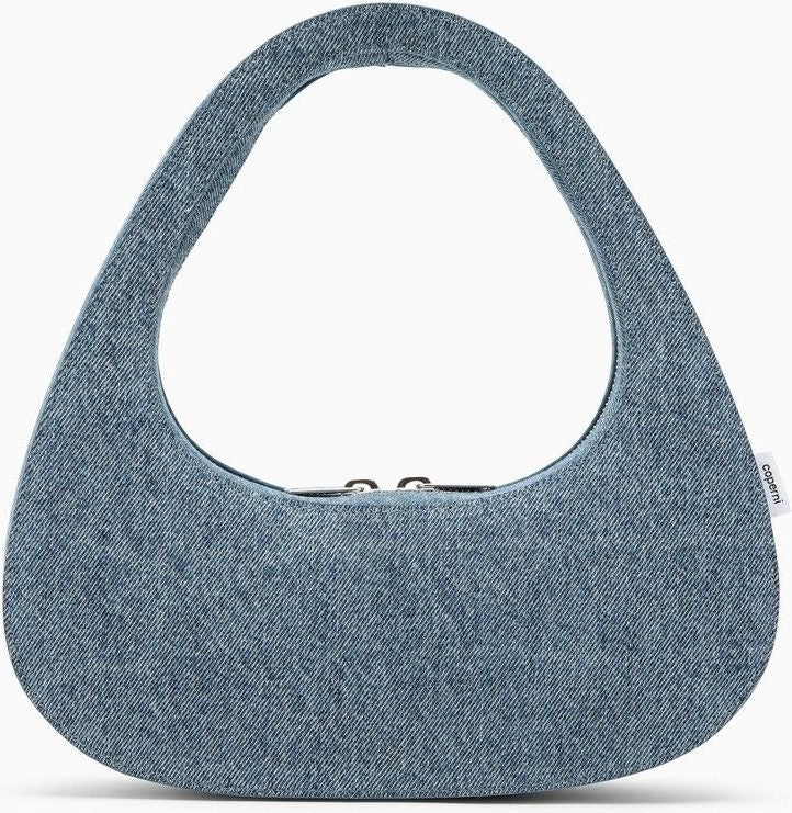 Women's Baguette Swipe Bag In Denim in Light Blue | COPBA04202DE