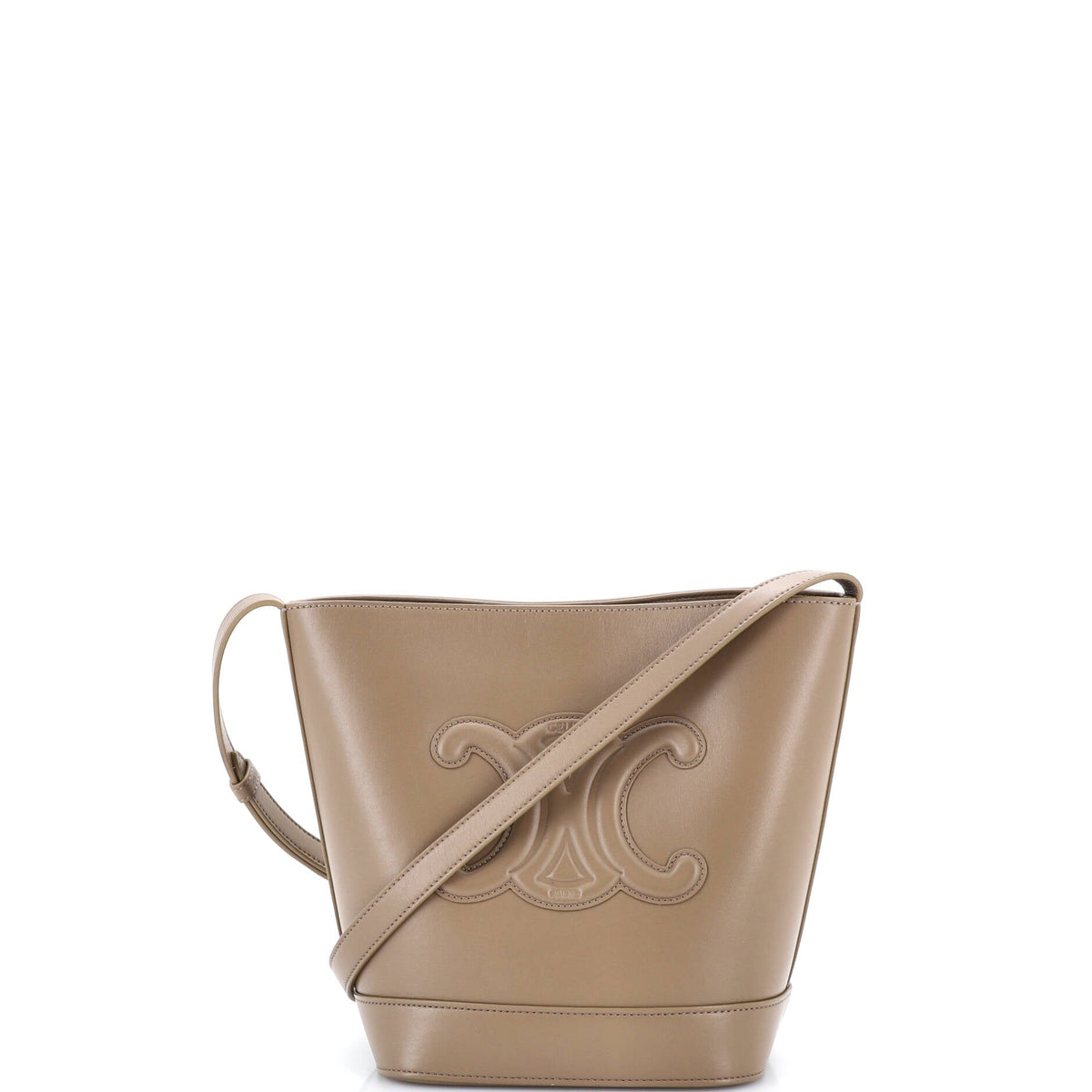 Celine CELINE Cuir Triomphe Bucket Bag Leather Small