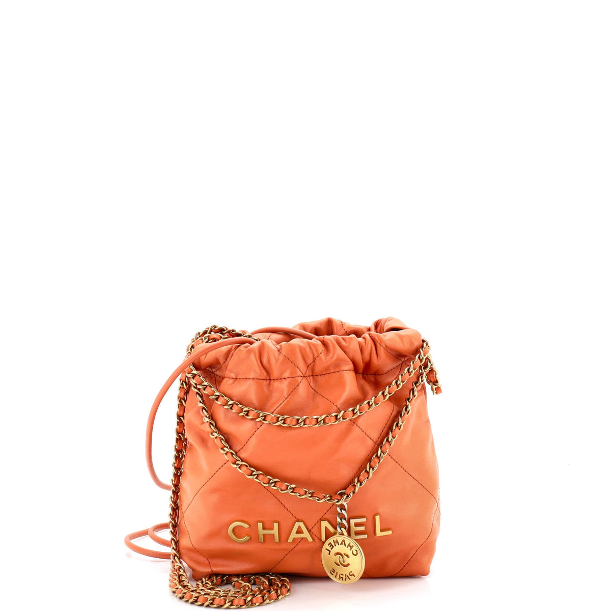 Chanel CHANEL 22 Chain Hobo Quilted Calfskin Mini