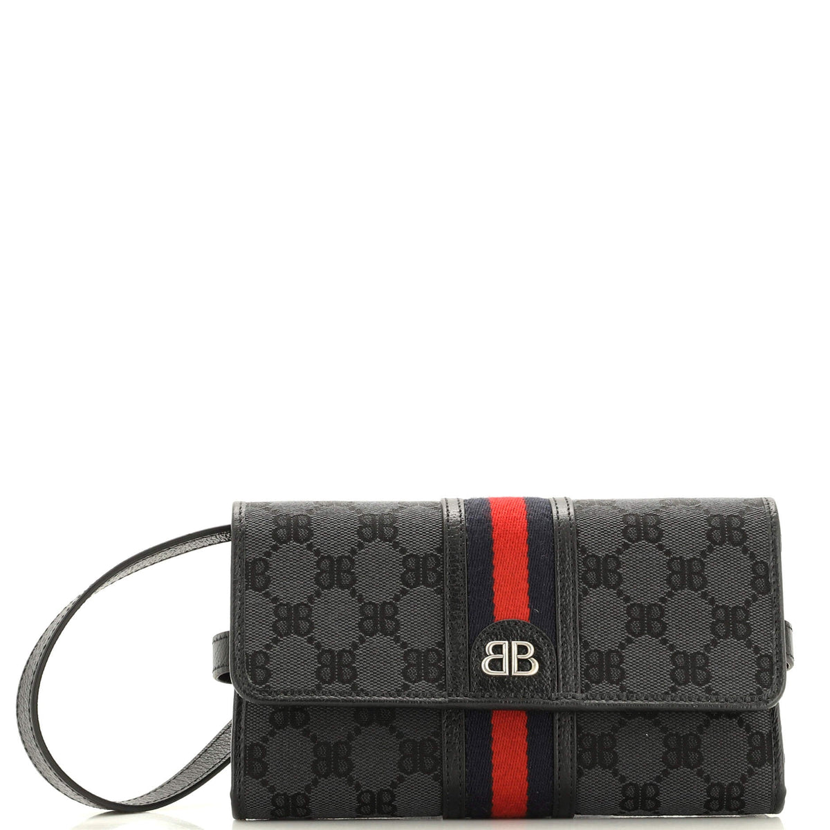 Balenciaga x Gucci The Hacker Wallet on Strap BB Coated Canvas
