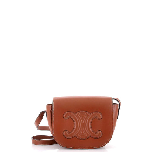 CELINE Cuir Triomphe Folco Bag Leather