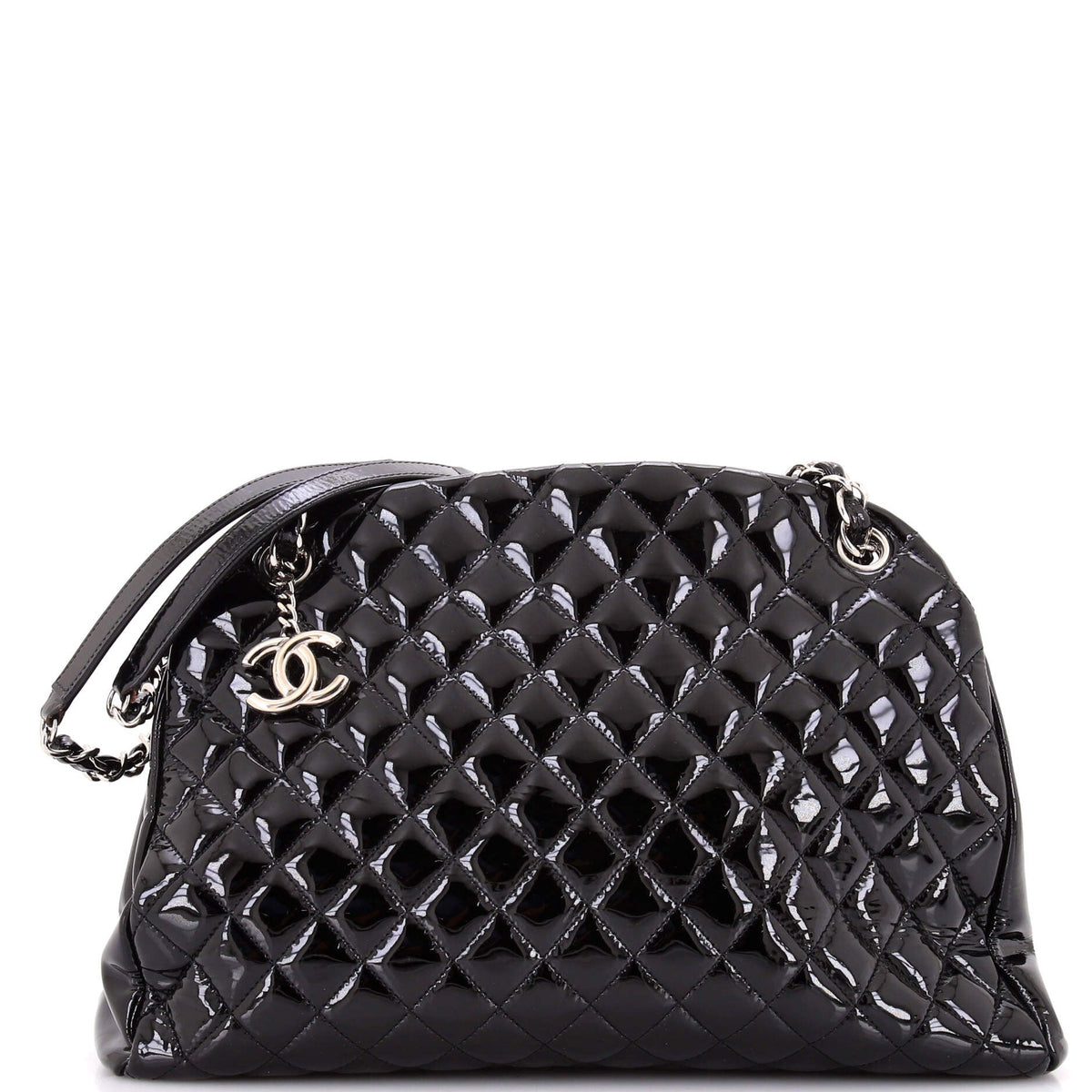 Chanel CHANEL Just Mademoiselle Bag Quilted Patent Large