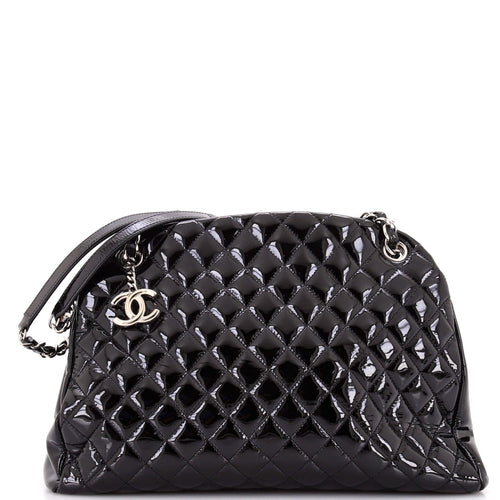 CHANEL Just Mademoiselle Bag Quilted Patent Large
