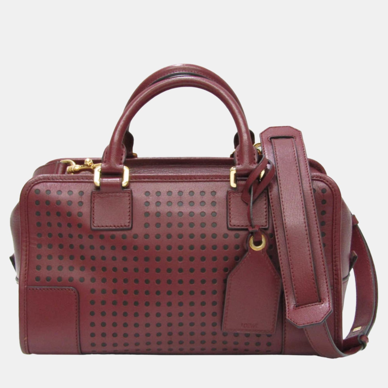 Loewe Bordeaux Leather Amazona Satchel