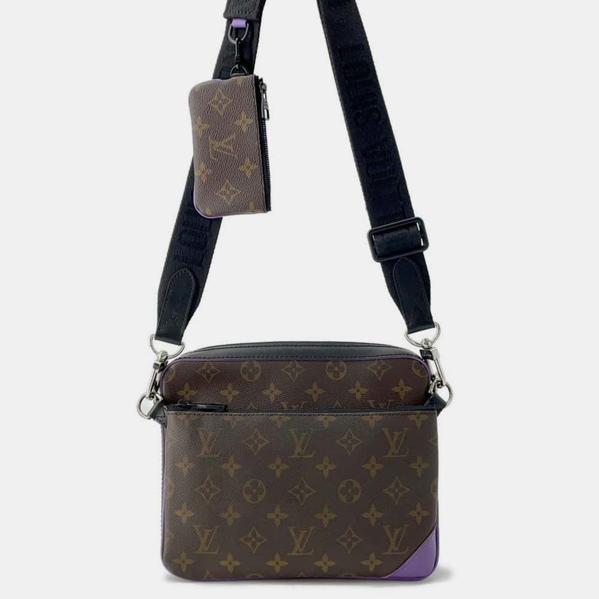 Louis Vuitton Noir Monogram Macassar Canvas Trio Messenger Bag