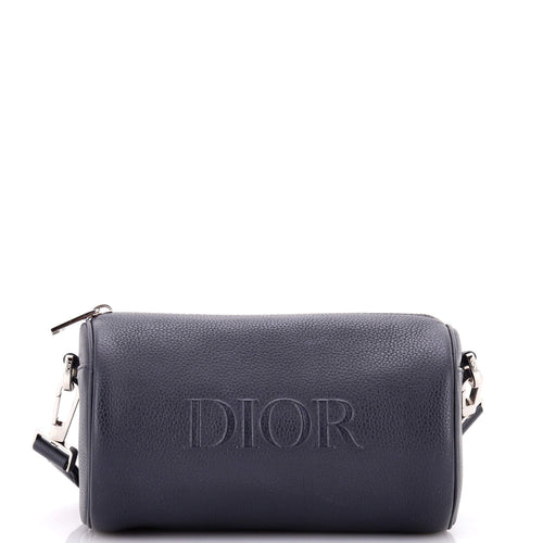 Logo Roller Messenger Bag Embossed Leather