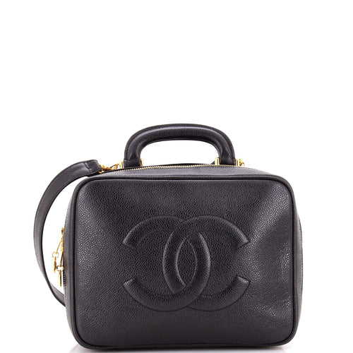CHANEL Vintage Timeless Zip Around Vanity Case Caviar Small