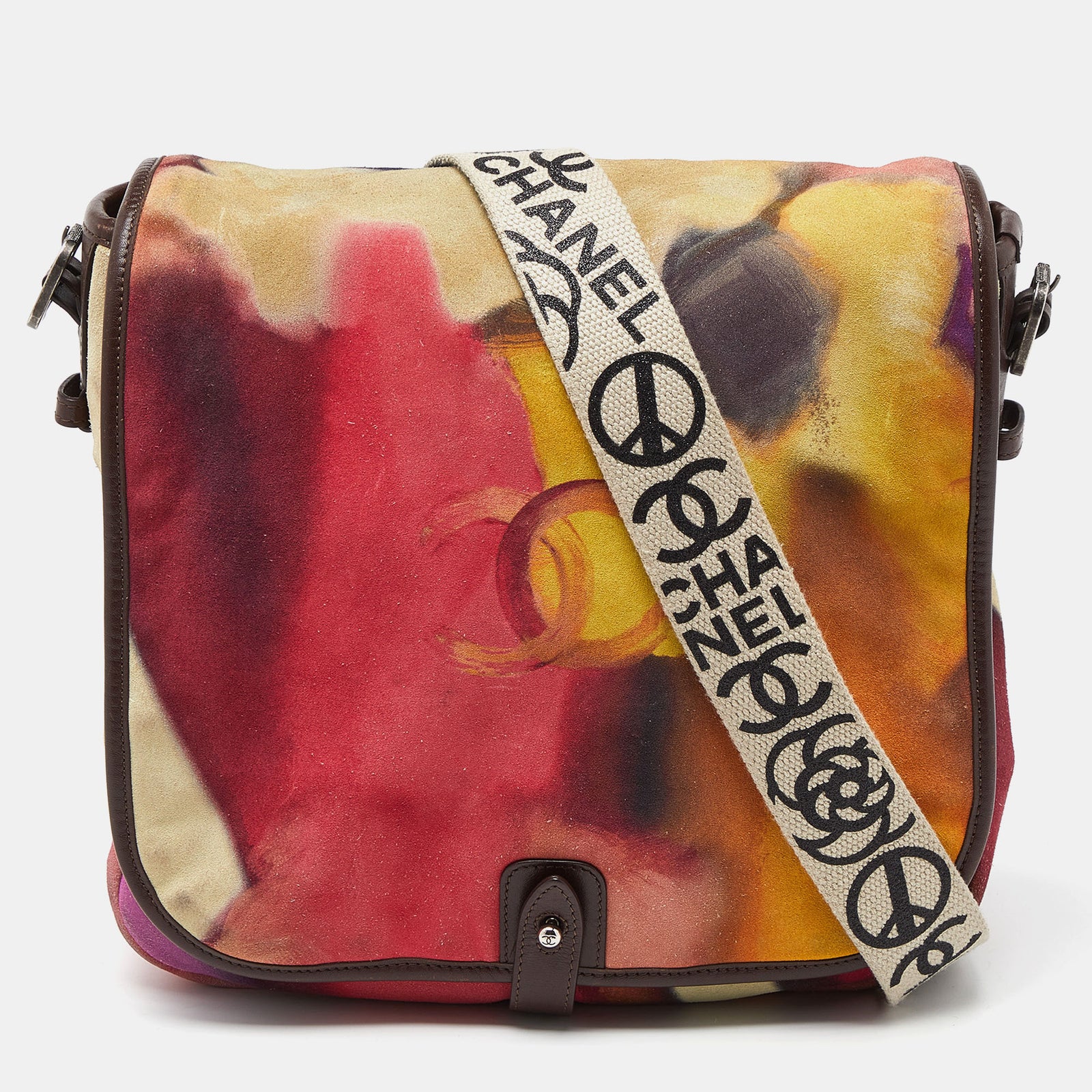 Chanel Sac messager Flower Power multicolore en nubuck et cuir