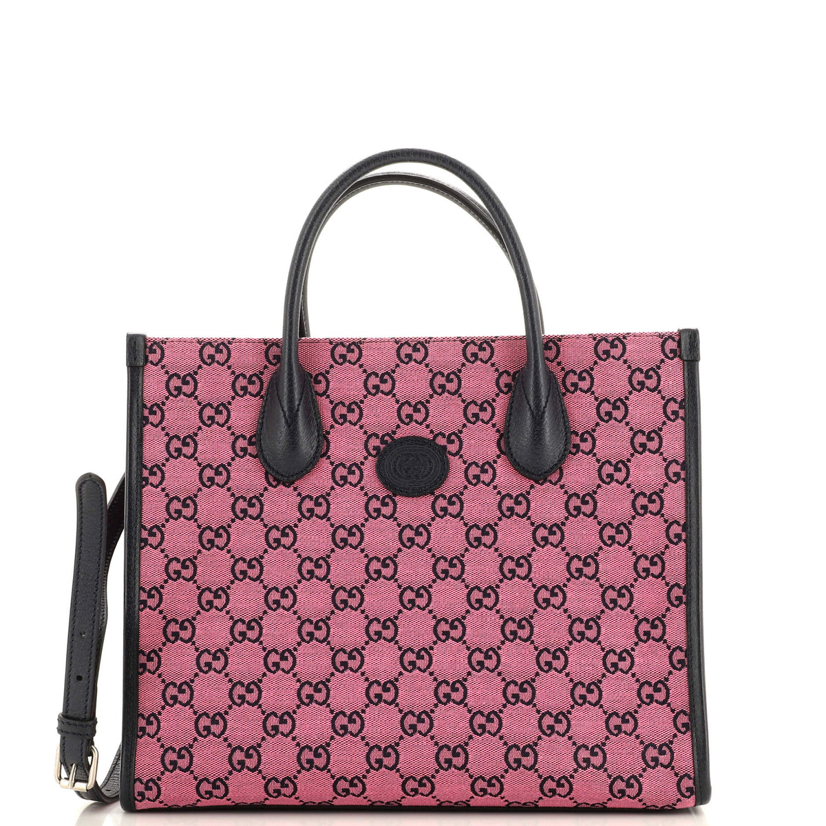 Gucci GUCCI Structured Top Handle Open Tote GG Canvas Small