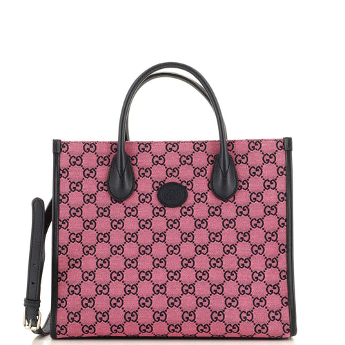 GUCCI Structured Top Handle Open Tote GG Canvas Small