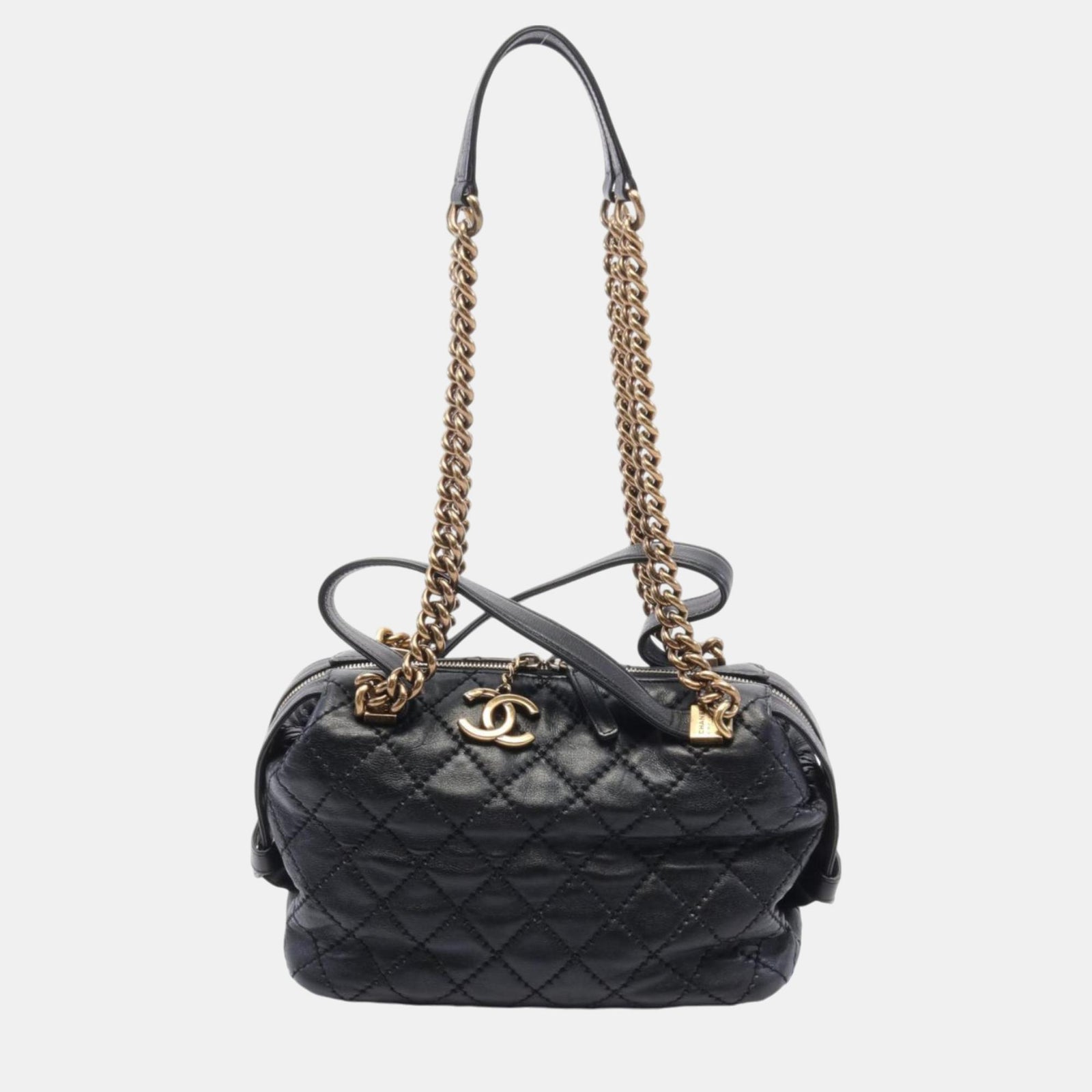 Chanel Schwarze Ultra Stitch-Umhängetasche aus Leder