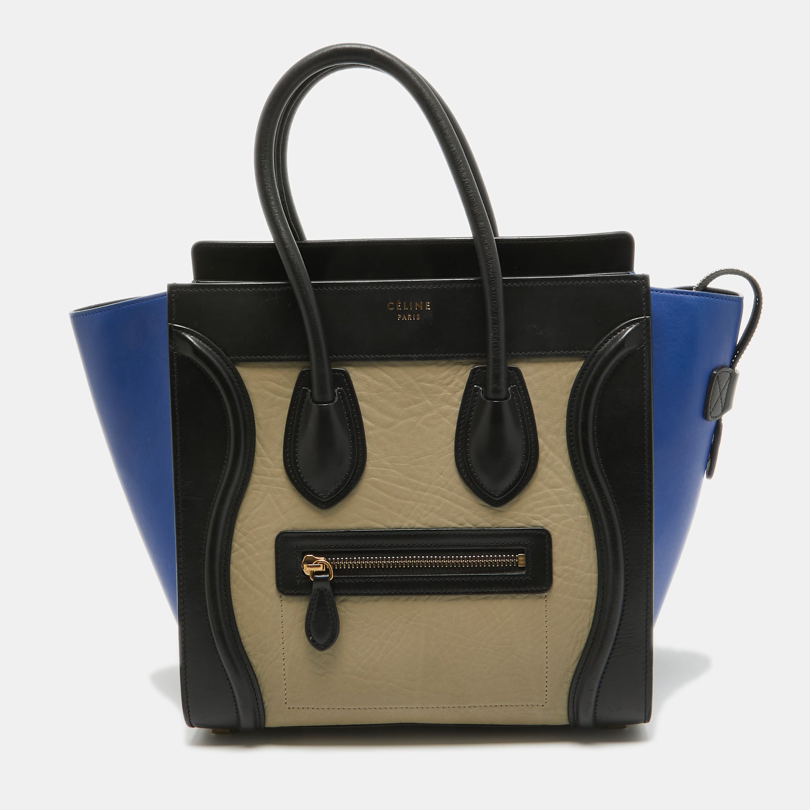 Celine Tricolor Leather Micro Luggage Tote