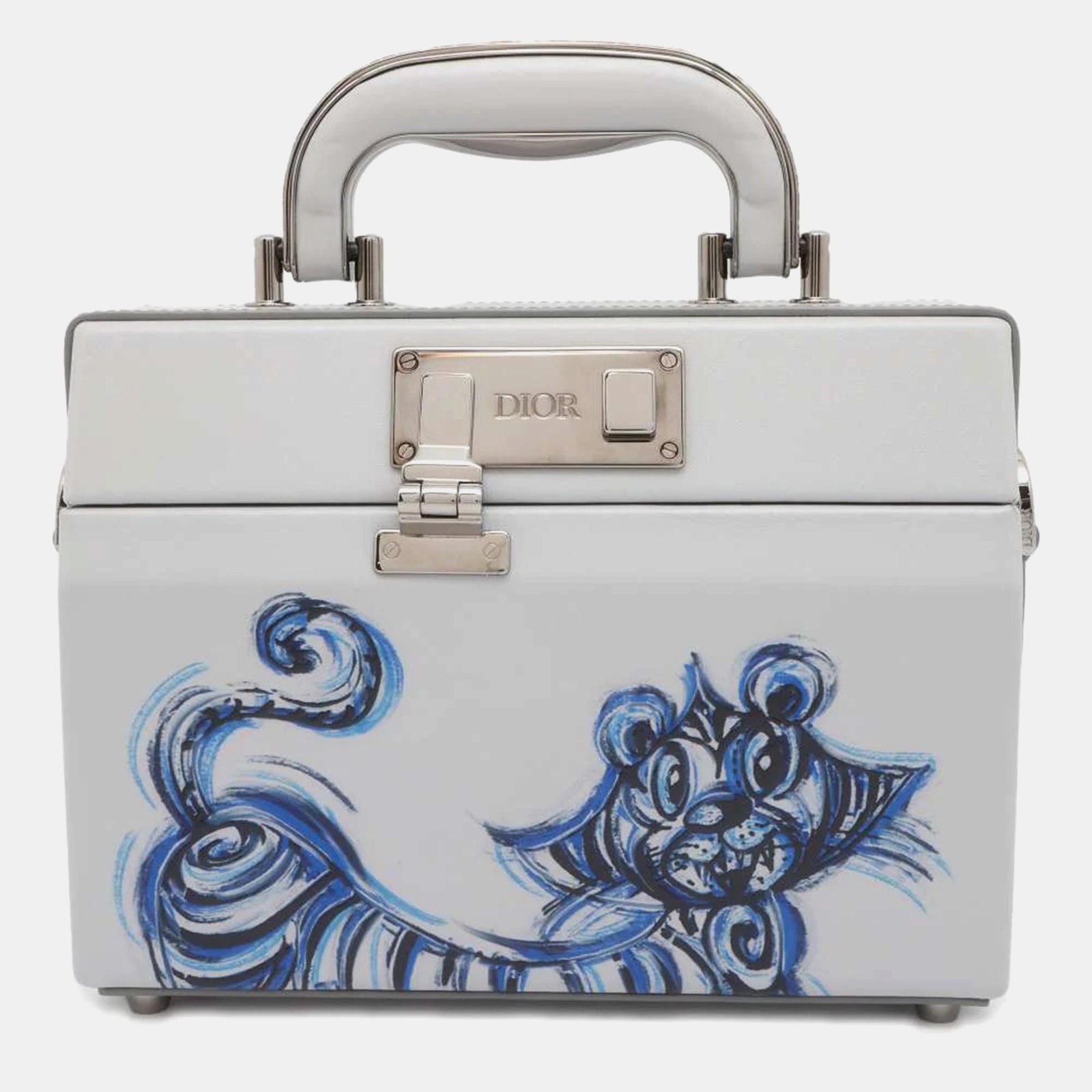 Dior Kenny Scharf – Tasche aus bedrucktem Leder „Year of the Tiger“ mit Henkel und Verschluss