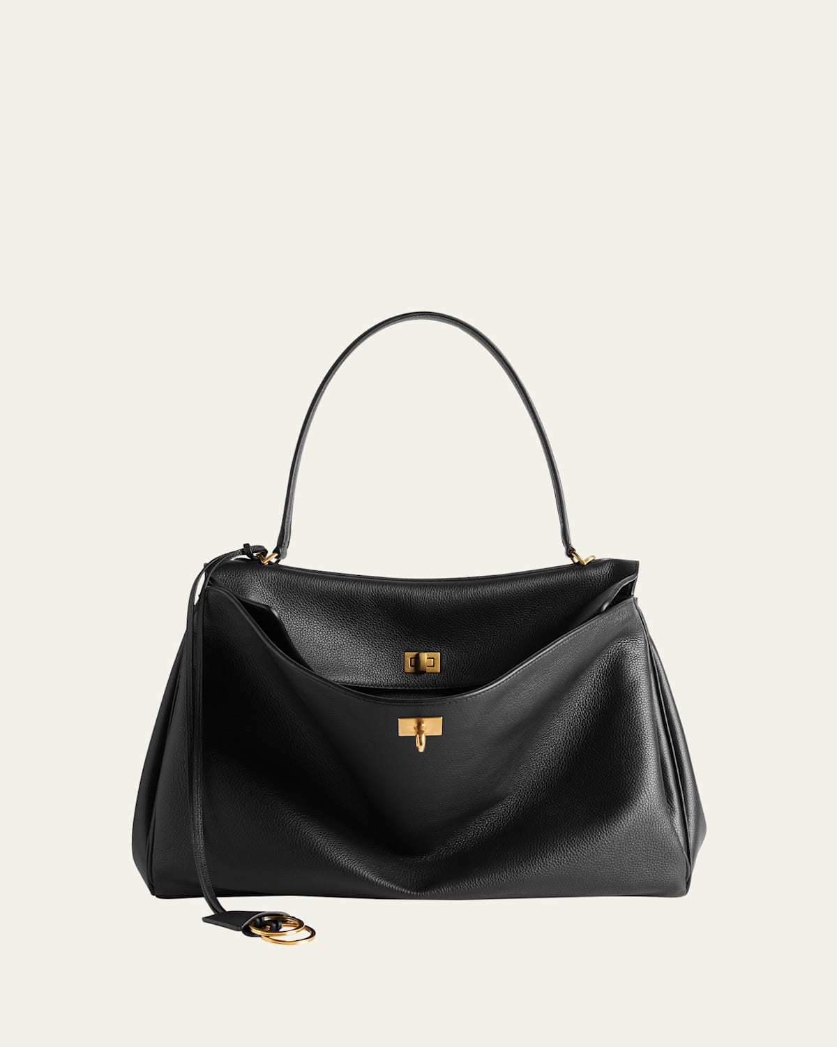 Balenciaga Rodeo Medium Grained Leather Top-Handle Bag