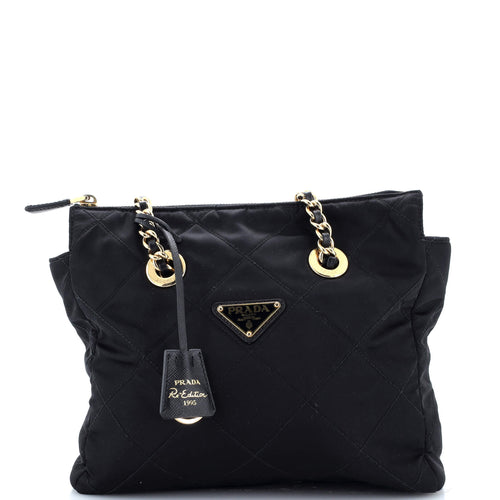 PRADA Re-Edition 1995 Chain Tote Quilted Re-Nylon Small