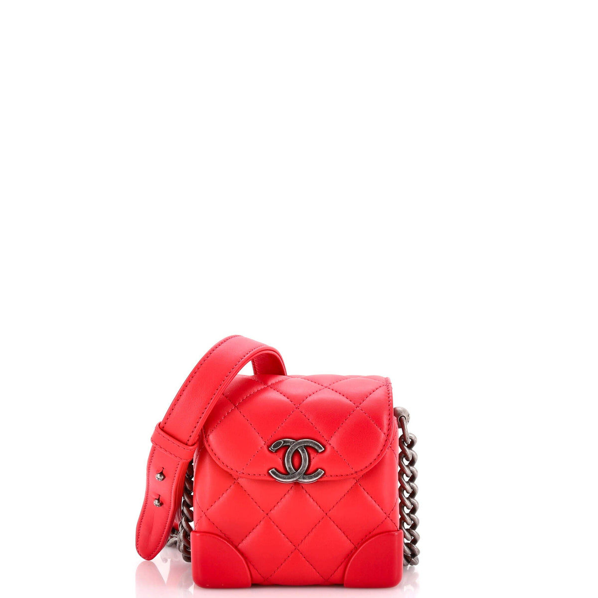 Chanel CHANEL Trunk-Like Crossbody Bag Quilted Lambskin Mini