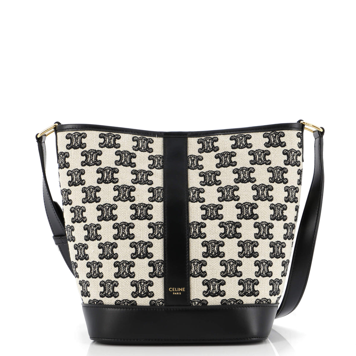 Celine CELINE Bucket Shoulder Bag Triomphe Canvas Small