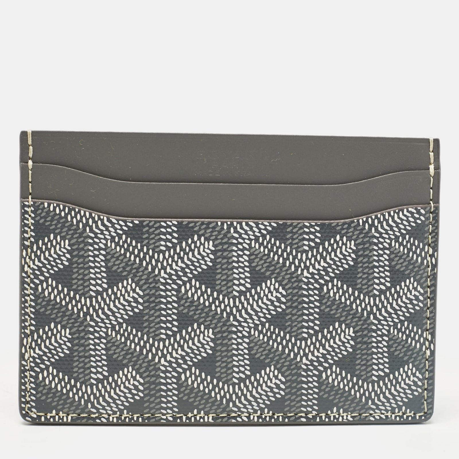 Goyard Kartenetui Saint Sulpice aus beschichtetem Canvas und Leder in Grau