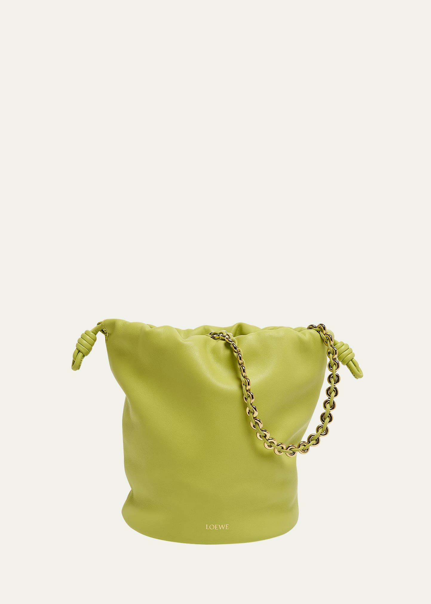 Loewe x Paula's Ibiza Flamenco Bucket Bag in Napa Leather with Chain