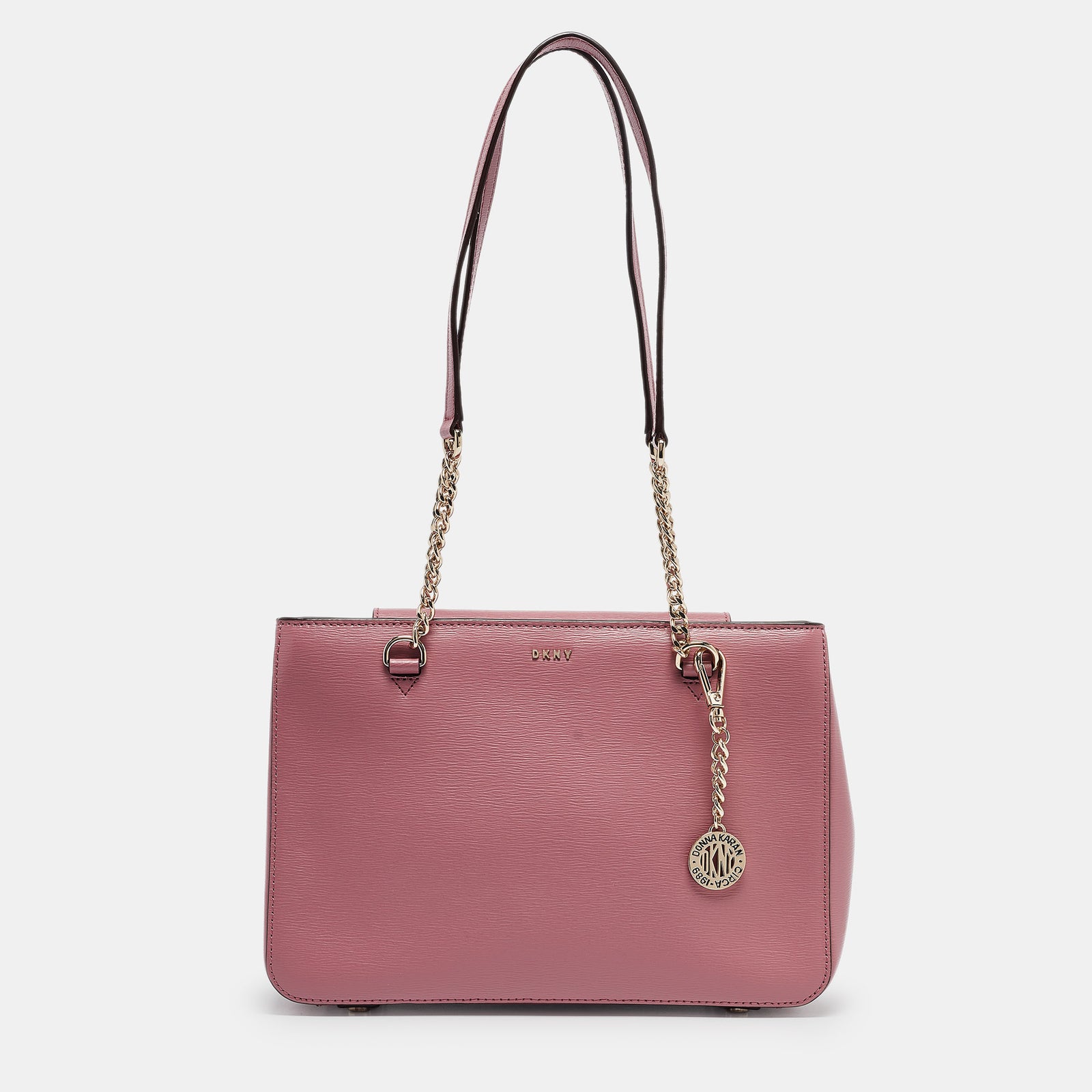 DKNY DKNY Pink Leather Bryant Park Chain Tote