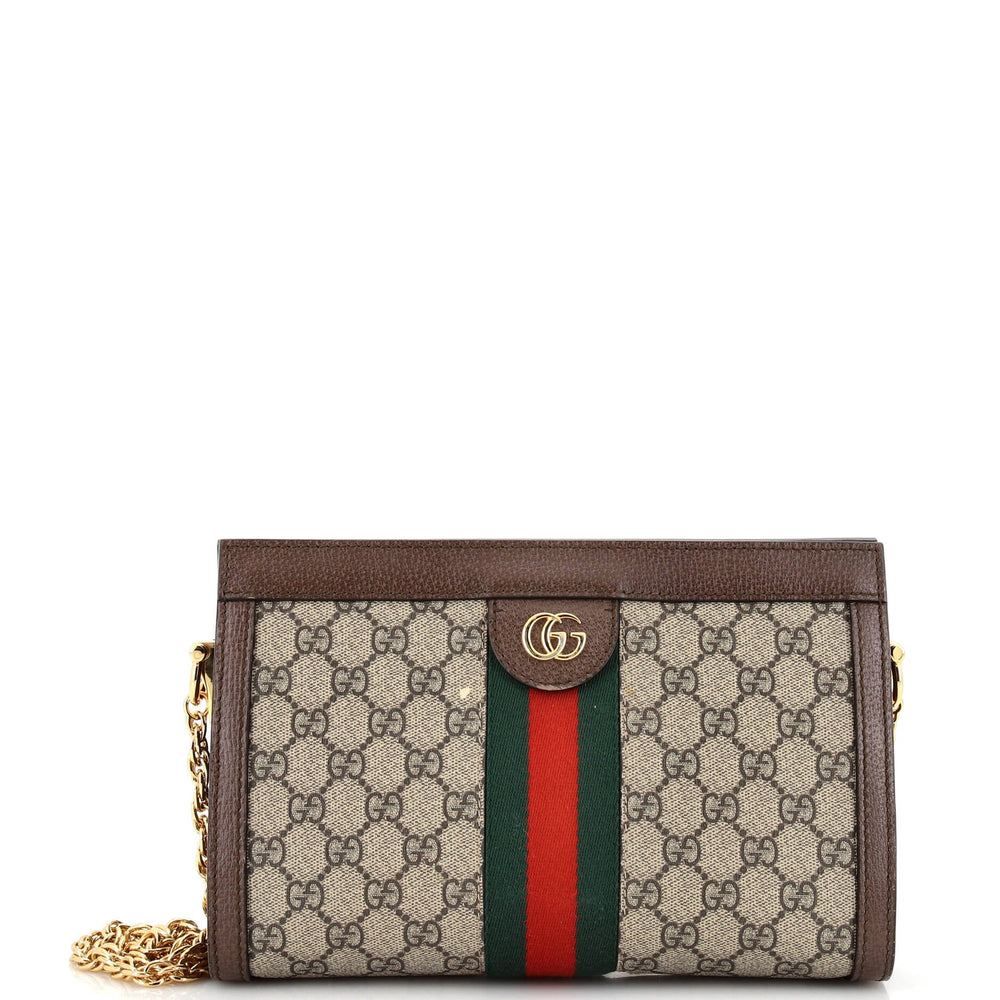 GUCCI Ophidia Chain Shoulder Bag GG Coated Canvas Small