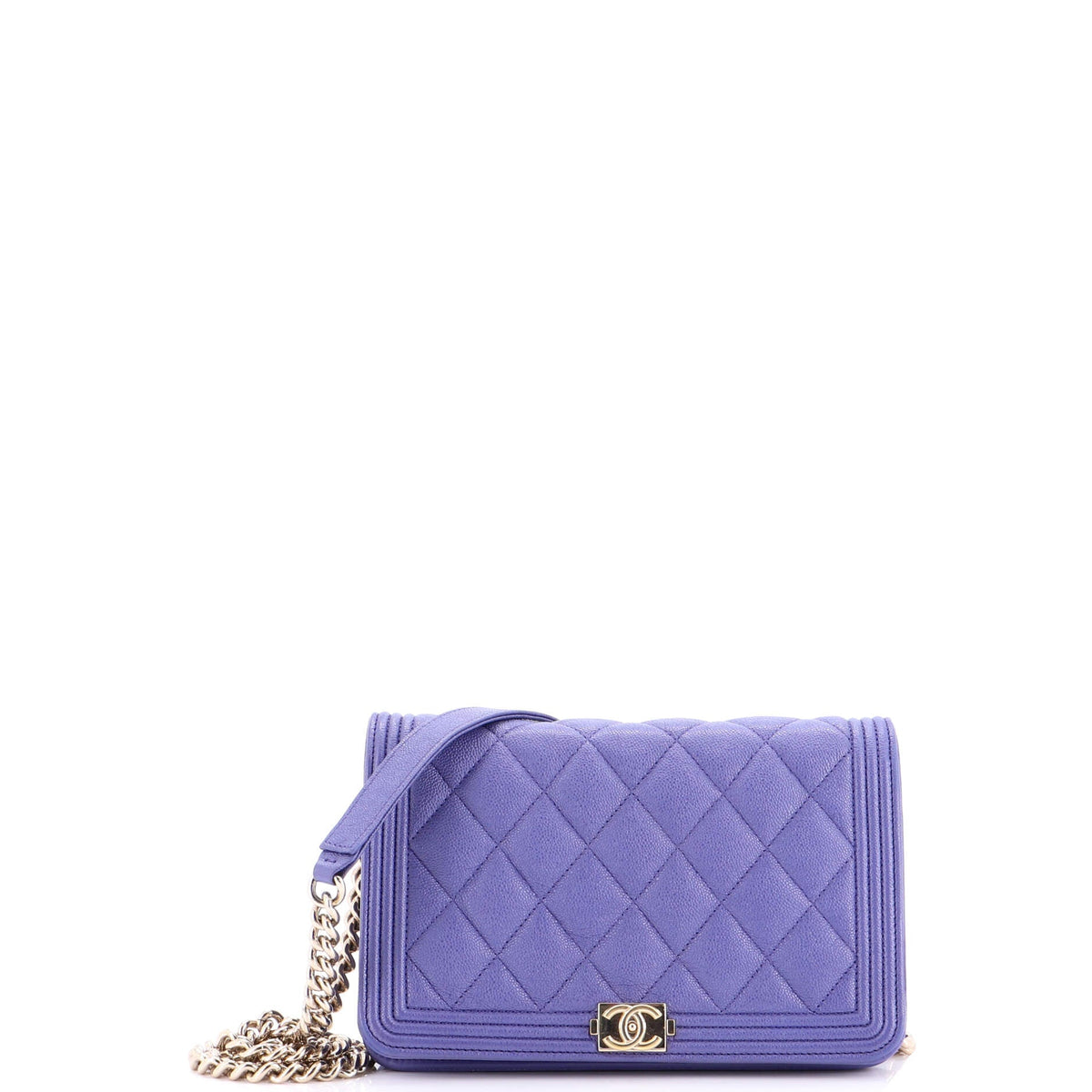 Chanel CHANEL Boy Wallet on Chain Quilted Caviar