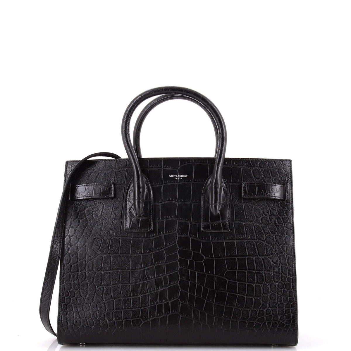 Saint Laurent Sac de Jour NM Bag Crocodile Embossed Leather Small
