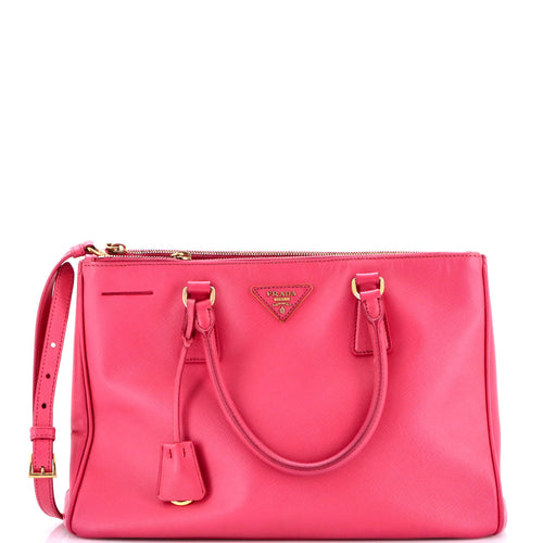 PRADA Double Zip Lux Tote Saffiano Leather Medium