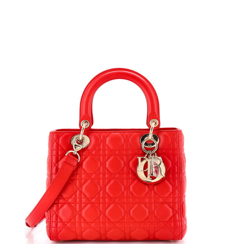 Lady Dior Bag Cannage Quilt Lambskin Medium