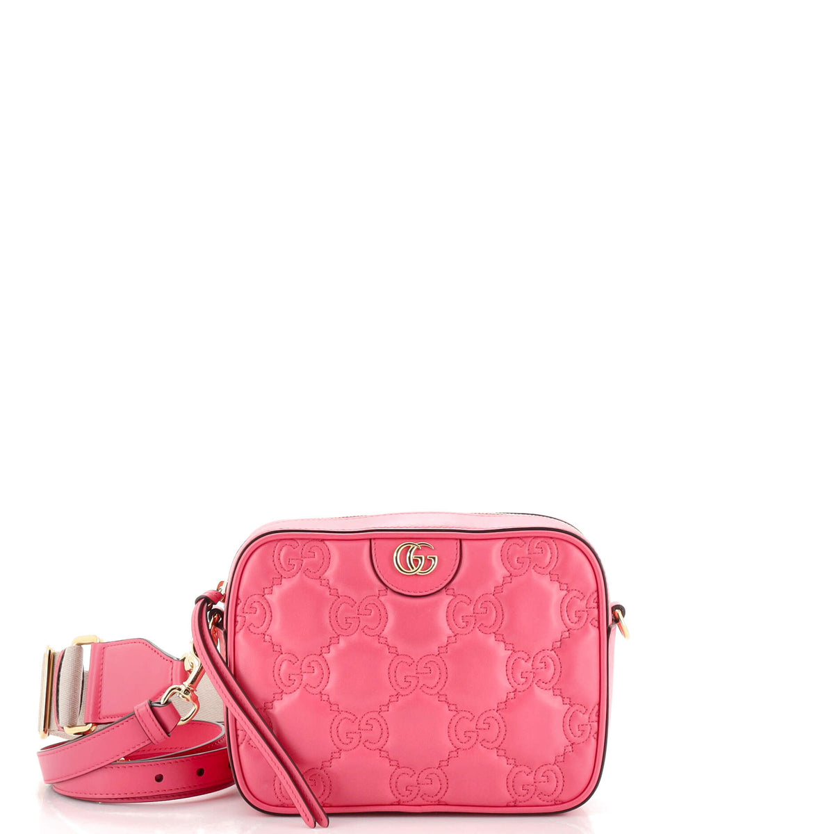 Gucci GUCCI Zip Camera Bag GG Matelasse Leather Small