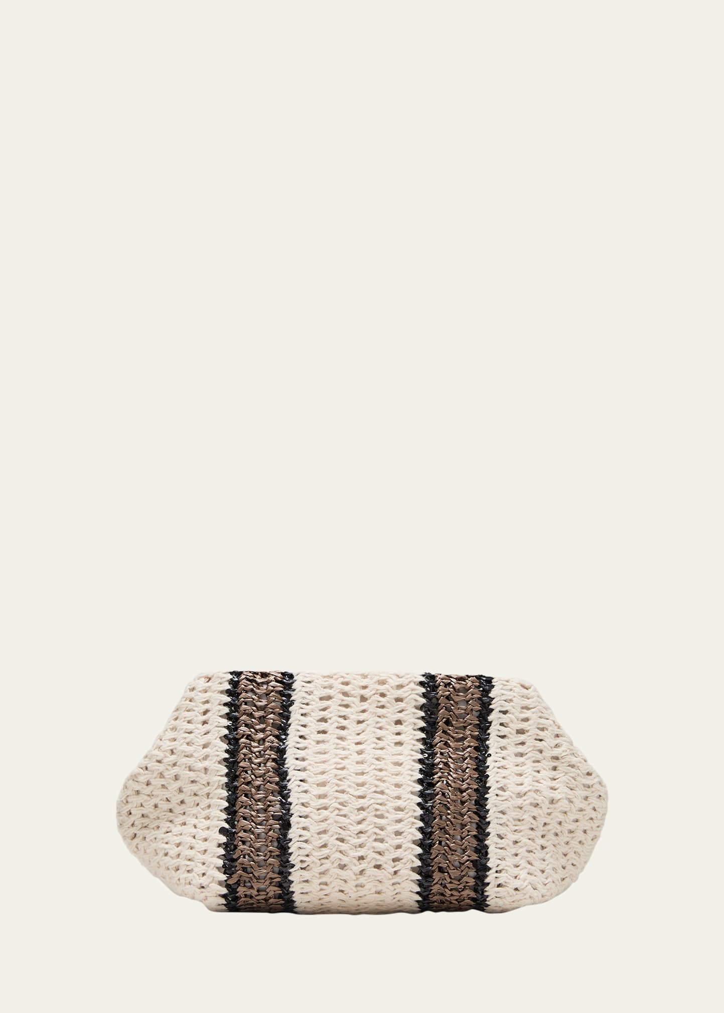 Brunello Cucinelli Striped Crochet Clutch Bag